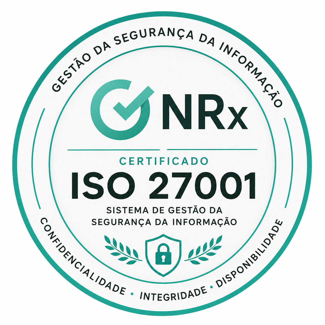 Selo de certificação ISO/IEC 27001:2022 da GNRx